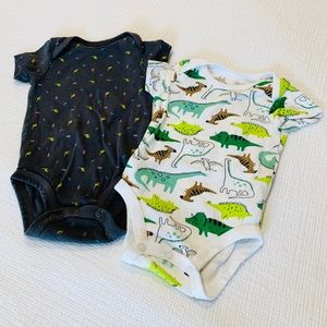 2 Baby Boy Onesies, Dinosaur, Just One You by Carter’s, 3 Months